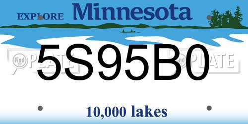 5S95B0 Minnesota License Plate