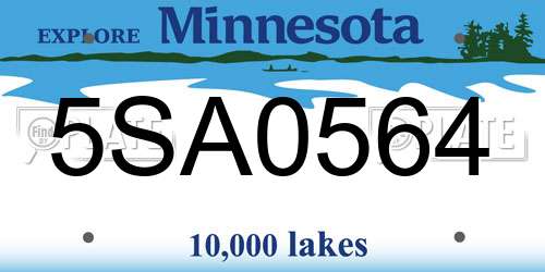 5SA0564 Minnesota License Plate