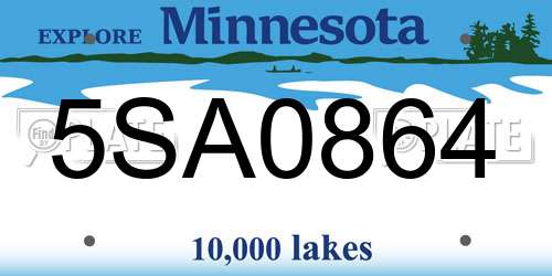 5SA0864 Minnesota License Plate