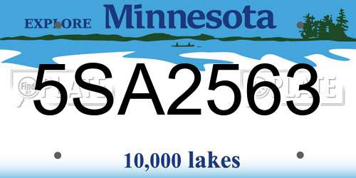5SA2563 Minnesota License Plate