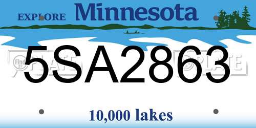 5SA2863 Minnesota License Plate