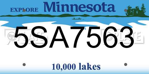 5SA7563 Minnesota License Plate