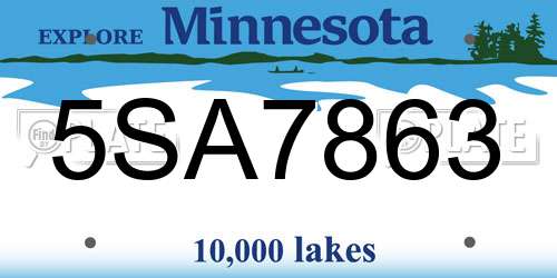 5SA7863 Minnesota License Plate