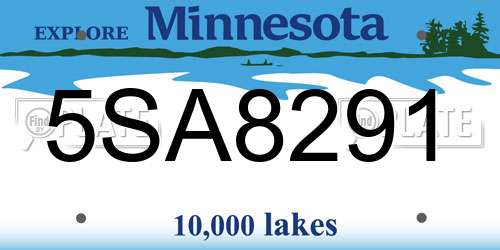 5SA8291 Minnesota License Plate