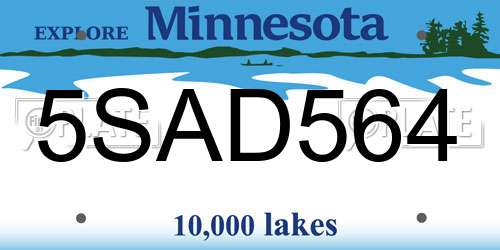5SAD564 Minnesota License Plate