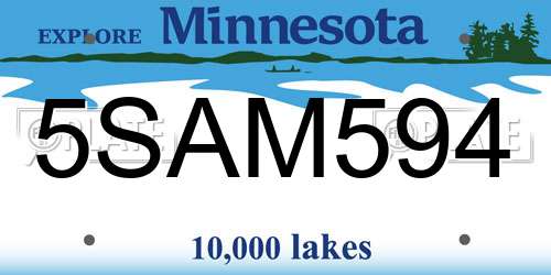 5SAM594 Minnesota License Plate