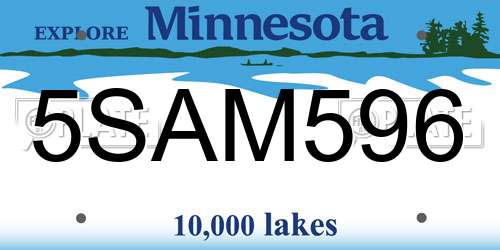 5SAM596 Minnesota License Plate