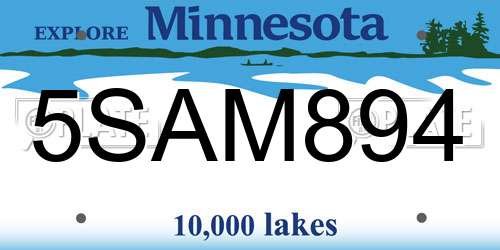 5SAM894 Minnesota License Plate