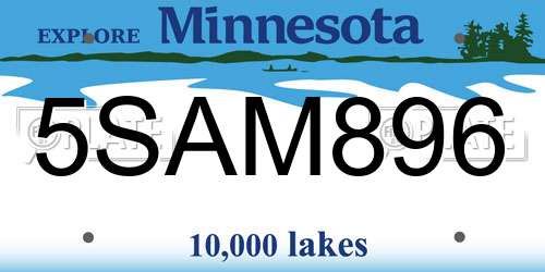 5SAM896 Minnesota License Plate