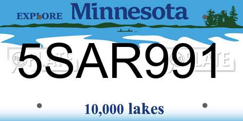 5SAR991 Minnesota License Plate
