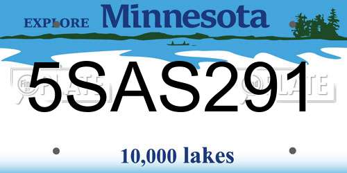 5SAS291 Minnesota License Plate