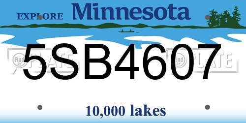 5SB4607 Minnesota License Plate