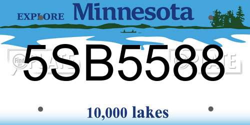 5SB5588 Minnesota License Plate