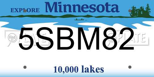 5SBM82 Minnesota License Plate