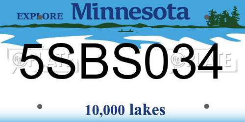 5SBS034 Minnesota License Plate