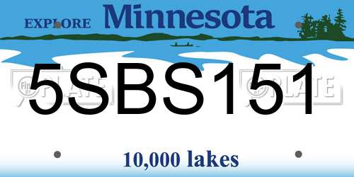 5SBS151 Minnesota License Plate