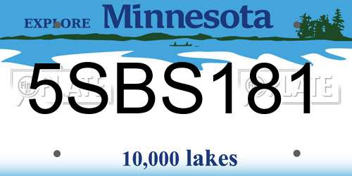 5SBS181 Minnesota License Plate