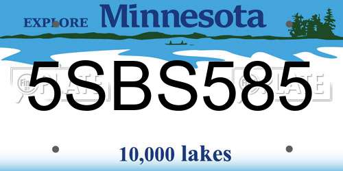 5SBS585 Minnesota License Plate