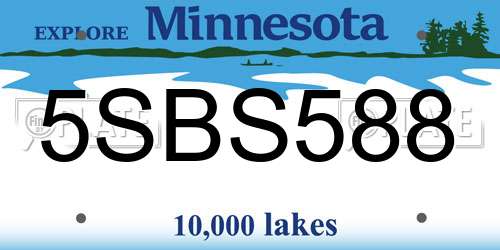 5SBS588 Minnesota License Plate