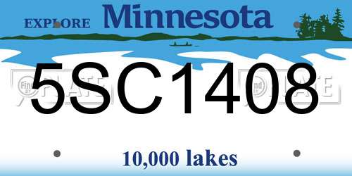 5SC1408 Minnesota License Plate