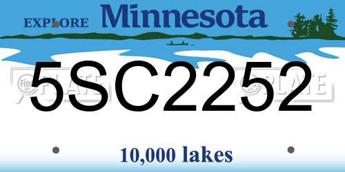 5SC2252 Minnesota License Plate