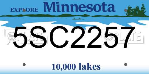 5SC2257 Minnesota License Plate