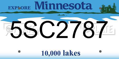 5SC2787 Minnesota License Plate