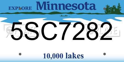 5SC7282 Minnesota License Plate