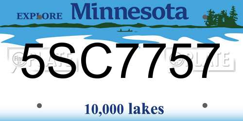 5SC7757 Minnesota License Plate