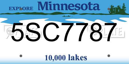 5SC7787 Minnesota License Plate