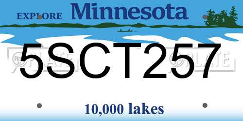 5SCT257 Minnesota License Plate
