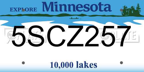 5SCZ257 Minnesota License Plate