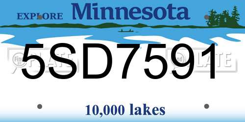 5SD7591 Minnesota License Plate