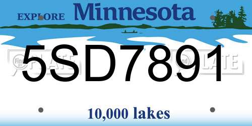 5SD7891 Minnesota License Plate