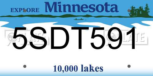 5SDT591 Minnesota License Plate