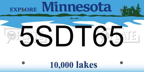 5SDT65 Minnesota License Plate