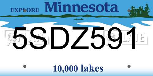 5SDZ591 Minnesota License Plate