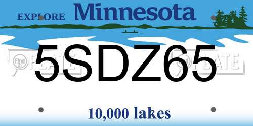 5SDZ65 Minnesota License Plate