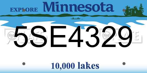 5SE4329 Minnesota License Plate