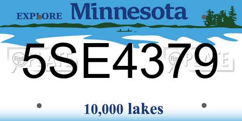 5SE4379 Minnesota License Plate