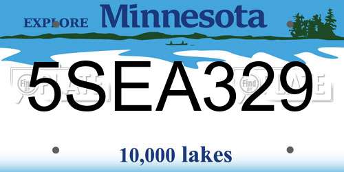 5SEA329 Minnesota License Plate