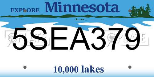 5SEA379 Minnesota License Plate