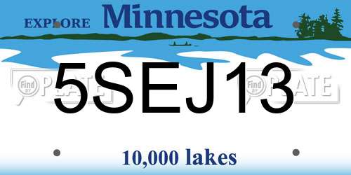5SEJ13 Minnesota License Plate