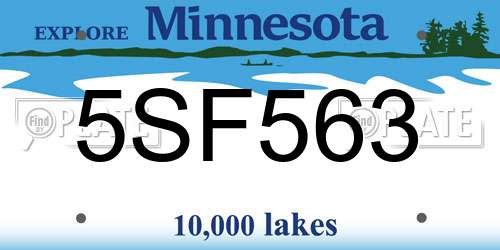 5SF563 Minnesota License Plate