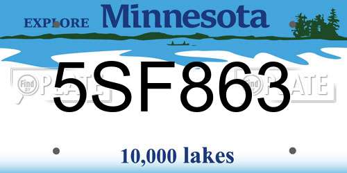 5SF863 Minnesota License Plate