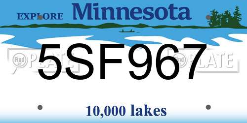 5SF967 Minnesota License Plate