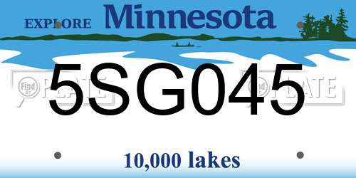 5SG045 Minnesota License Plate