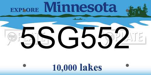 5SG552 Minnesota License Plate