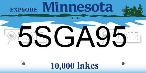 5SGA95 Minnesota License Plate