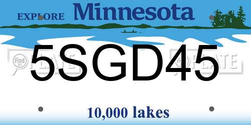 5SGD45 Minnesota License Plate